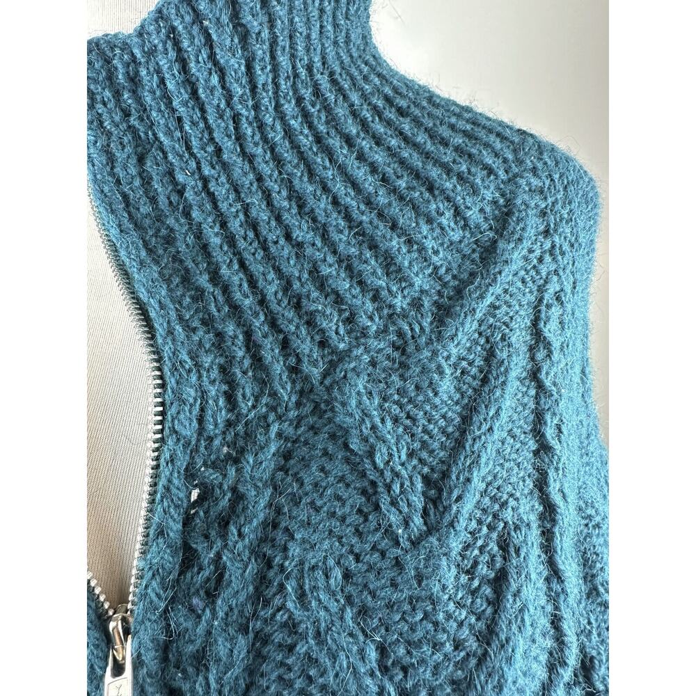 An Irish Traditional Handknit Cardigan Fisherman Sweater Pure New Wool Ireland - Picture 12 of 16
